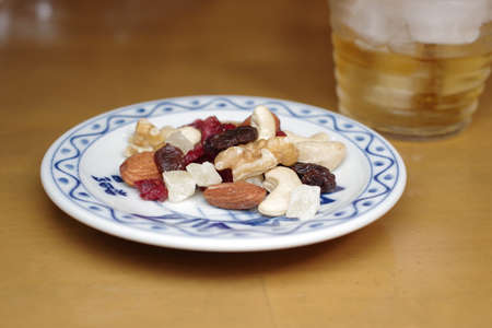Whiskey and snacksの写真素材