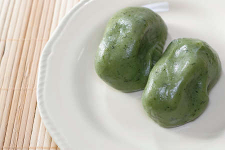 mugwort leaves Mochi cakeの写真素材