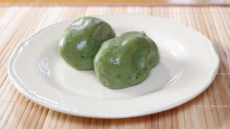 mugwort leaves Mochi cakeの写真素材