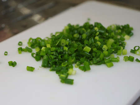Chopped green onionsの写真素材
