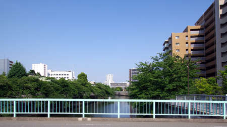 Cityscape seen from the top of the bridgeの写真素材