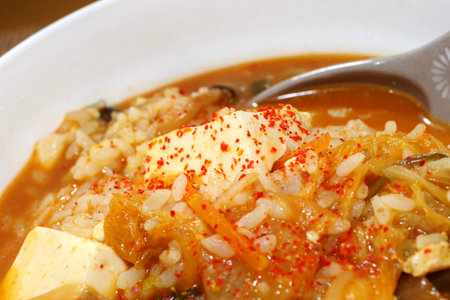 Korean-style spicy risottoの写真素材