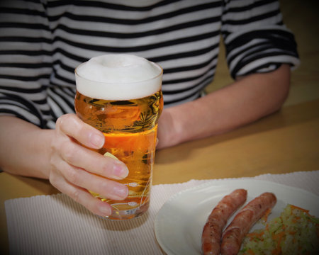 Beer in a glassの写真素材