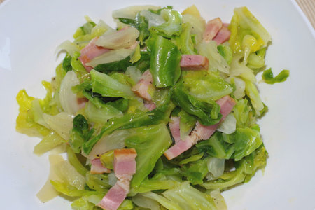 Steamed bacon and cabbageの写真素材