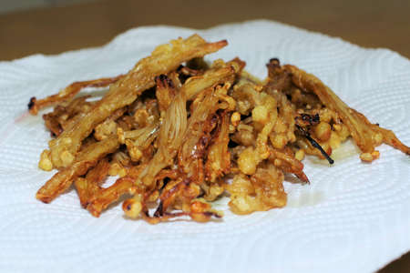 Deep-fried enoki mushroom with soy sauce flavorの写真素材