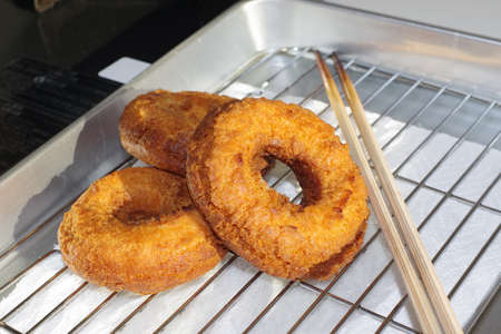 Freshly fried donuts