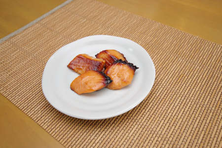 Grilled salmon pickled in Saikyo misoの写真素材