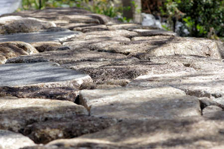 Close-up shot of Ishigaki in the city of Tokyoの写真素材