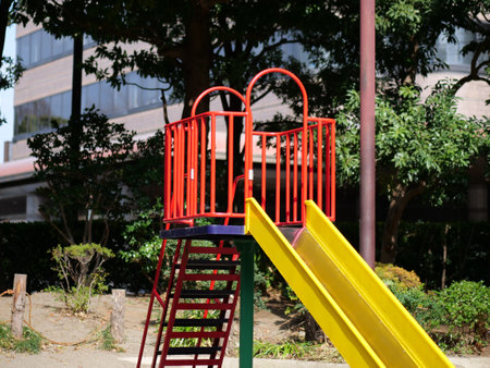 slide installed in the parkの写真素材