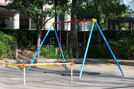 Swings in the parkの写真素材