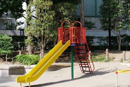 slide installed in the parkの写真素材