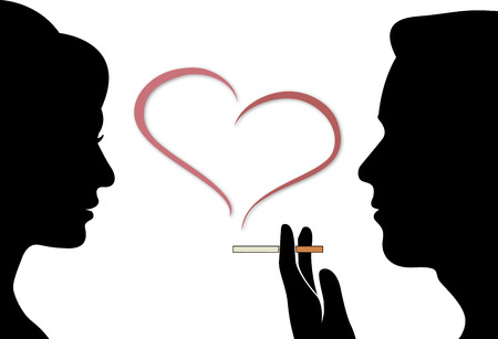man and women smokeのイラスト素材