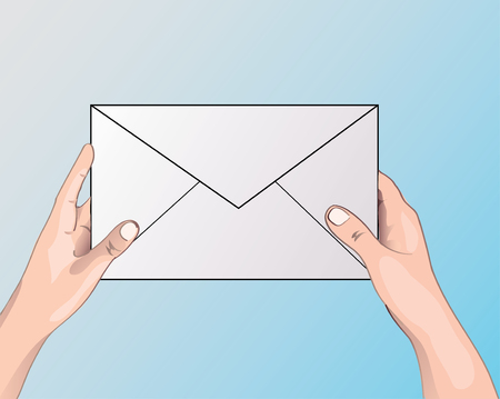 hand holds letter vectorのイラスト素材