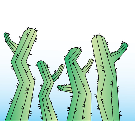 cactus desert vector backgroundのイラスト素材