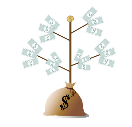 A money tree , money grown up vector illustration.のイラスト素材