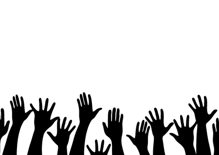 all hands up and background art vectorのイラスト素材