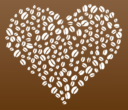 Coffee beans in heart shape vectorのイラスト素材