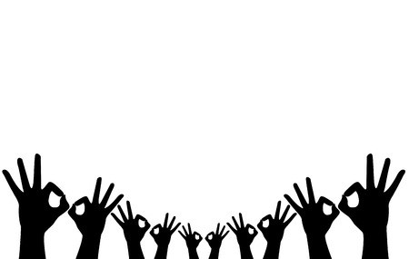 Hands gesturing an okay sign.のイラスト素材