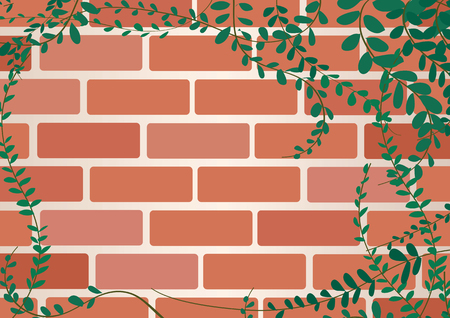 Coat buttons Mexican daisy plant on Wall of bricks and space pattern art vectorのイラスト素材