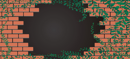 Coat buttons Mexican daisy plant on Wall of bricks and space pattern art vectorのイラスト素材