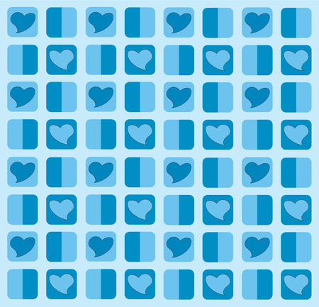 Lovely heart repetitive pattern in pastel color illustration.のイラスト素材