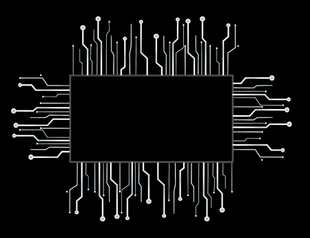microchip box technology line backgroundのイラスト素材