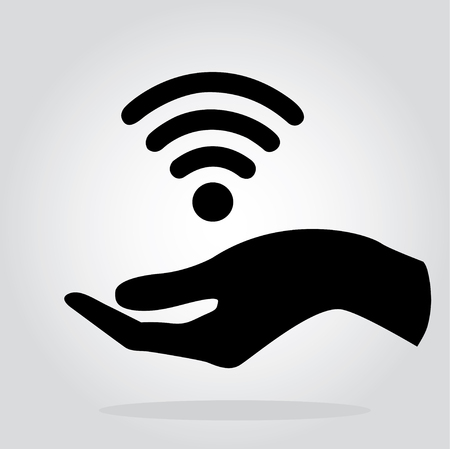 Hands holding Wifi  icon symbol vectorのイラスト素材