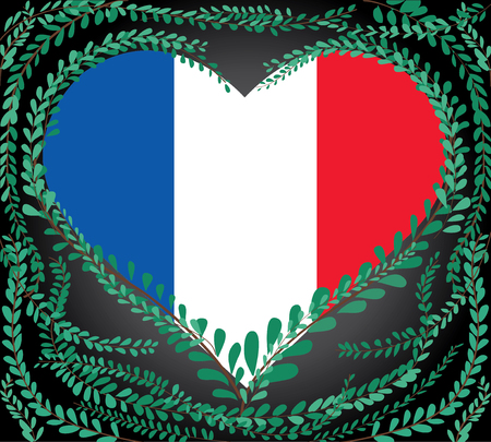 French flag and french icon. Pray for french , pray for Niceのイラスト素材