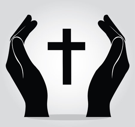 hands holding the crossのイラスト素材