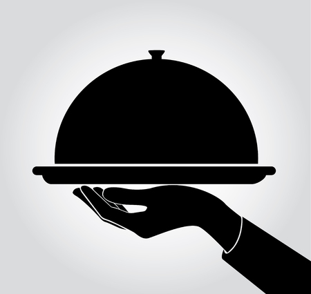 waiter / waitress serve icon , dish up vectorのイラスト素材
