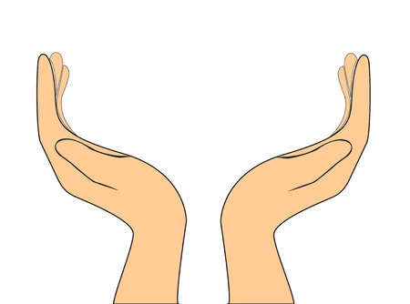 hand holding , hand present vectorのイラスト素材