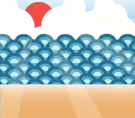 Beach cartoon illustration.のイラスト素材