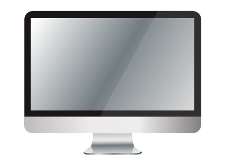 Computer on office desk and space.のイラスト素材