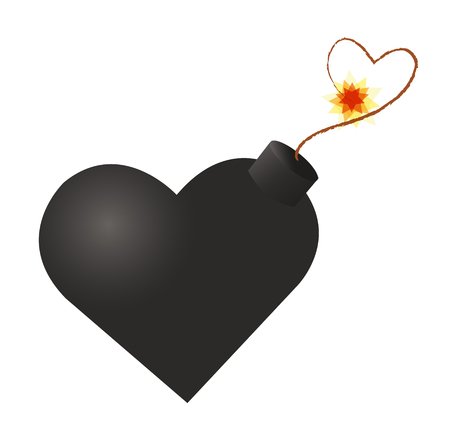 Bomb heart icon.のイラスト素材