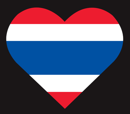 Thailand flag in heart icon.のイラスト素材