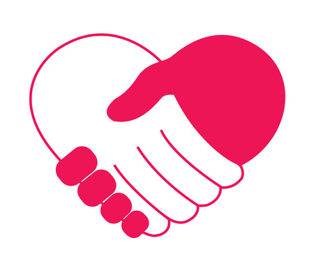 holding hand in heart shape vectorのイラスト素材