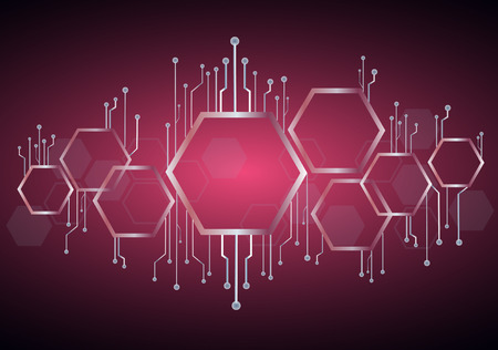 An abstract bee hive , hexagon and technology line background.のイラスト素材