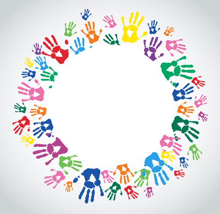 Colorful hand prints icon.のイラスト素材