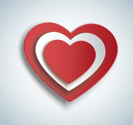 heart in heart shape icon. Valentine`s day backgroundのイラスト素材