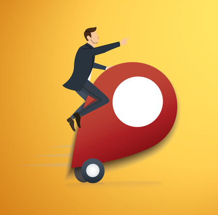 a man riding pin icon  vector. location icon travel symbolのイラスト素材