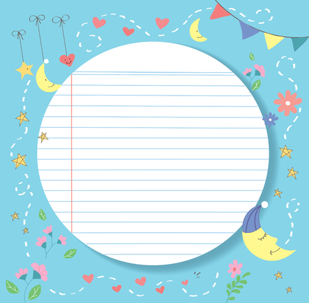 cute and lovly paper line vector background, detailed lined paper textureのイラスト素材