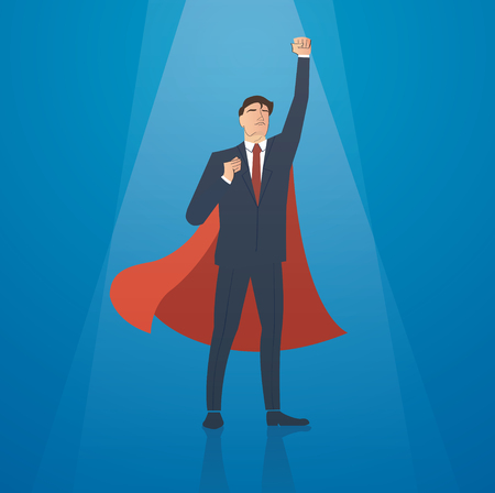 A successful businessman with red cape vector illustration.のイラスト素材