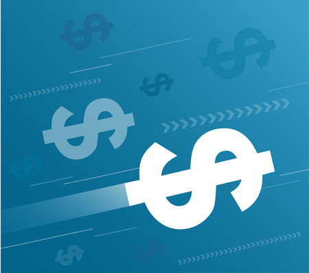 abstract dollars and blue background vector illustrationのイラスト素材