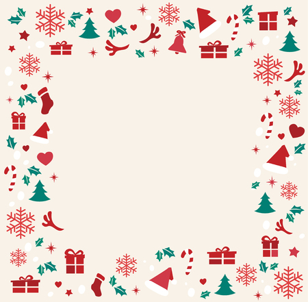 Christmas elements with space pattern background, vector illustration.のイラスト素材