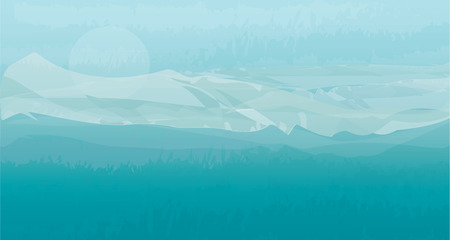 Blue snow mountain landscape background vector illustration.のイラスト素材