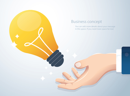 Hand holding light bulb, concept of creative thinkingのイラスト素材