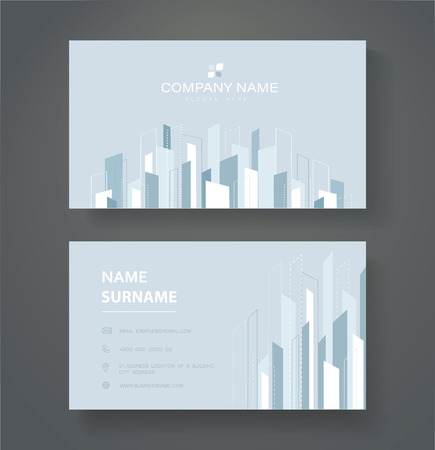 abstract modern line double sided business card template vectorのイラスト素材