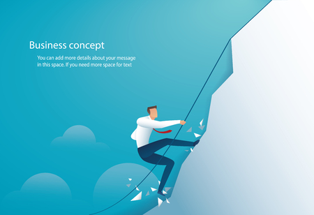 businessman climbed the mountain.  business concept of win and successのイラスト素材