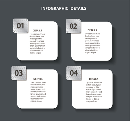 Plate metal info graphic template with 4 options.のイラスト素材