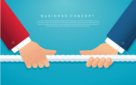 Businessman pull the rope business concept.のイラスト素材